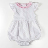 Gingham Dots Ruffle Flutters Bubble in Pink